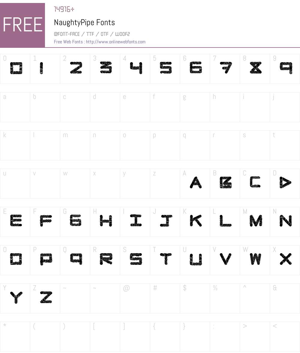 NaughtyPipe Font Screenshots
