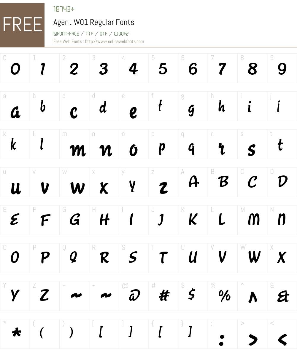 AgentW01-Regular Font Screenshots