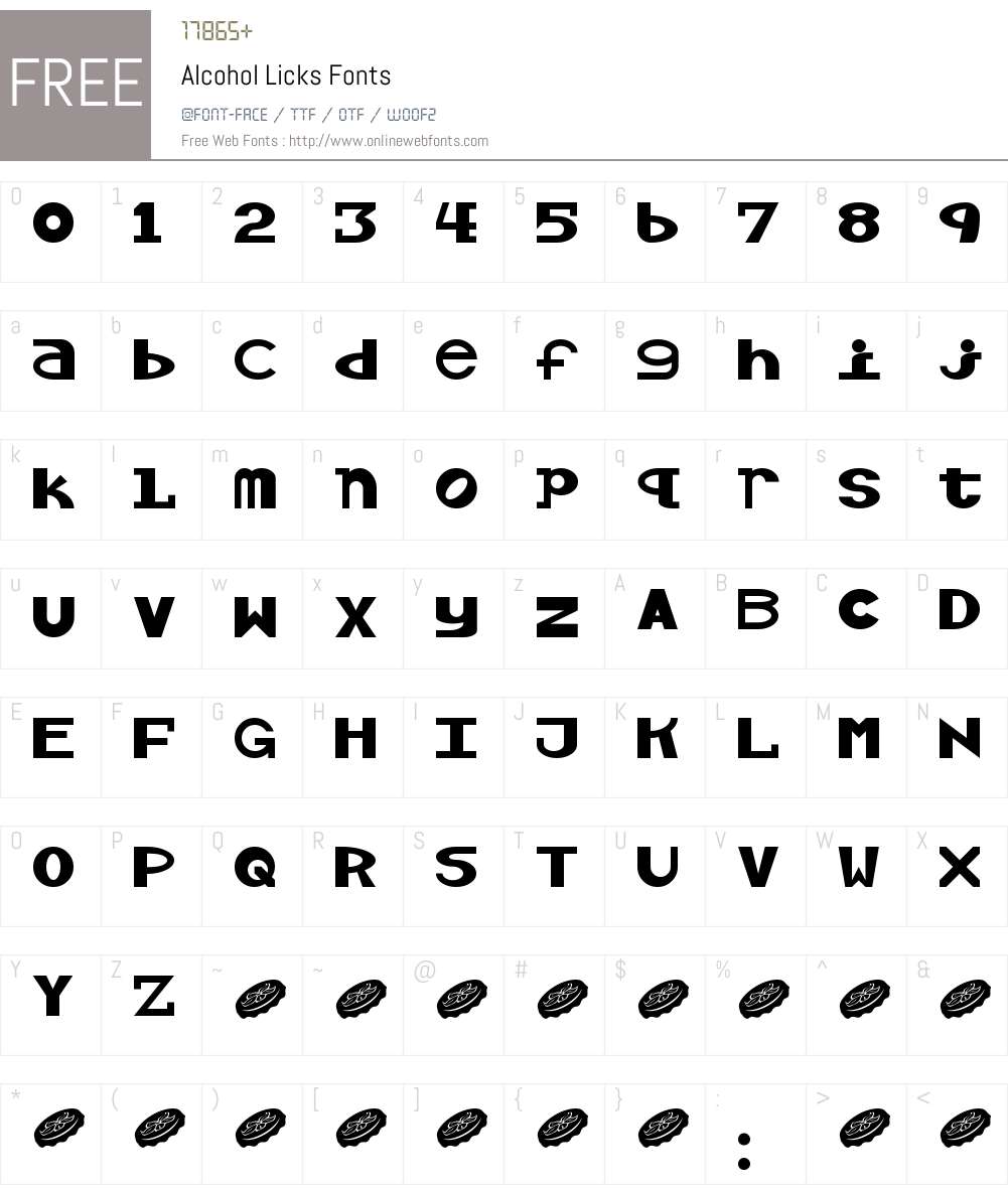 Alcohol Licks Font Screenshots