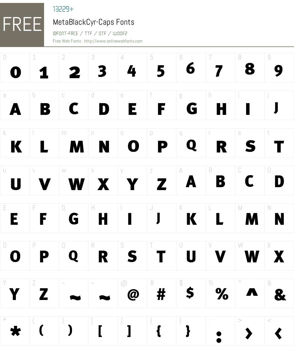 MetaBlackCyr-Caps Font Screenshots