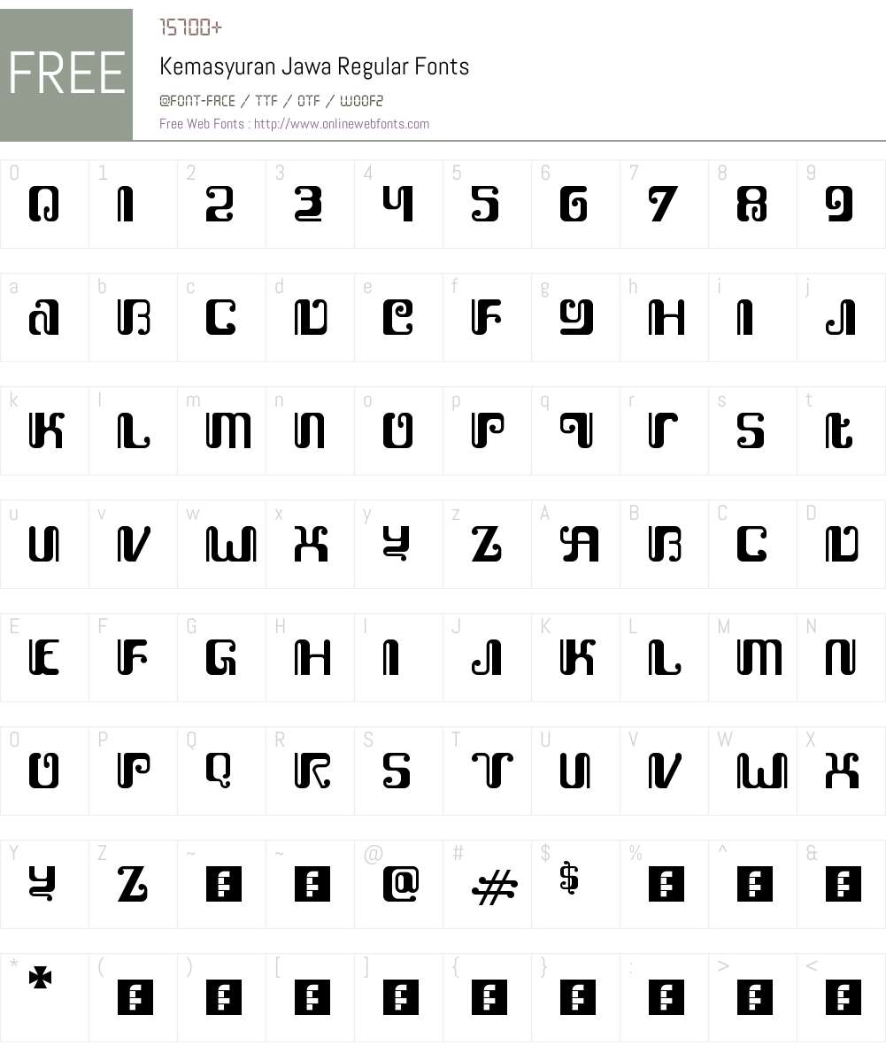 Kemasyuran Jawa Font Screenshots