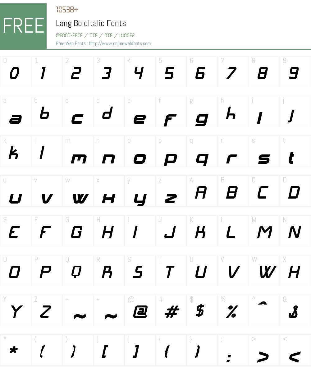Lang Font Screenshots