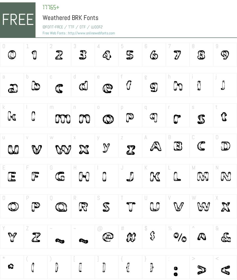 Weathered BRK Font Screenshots