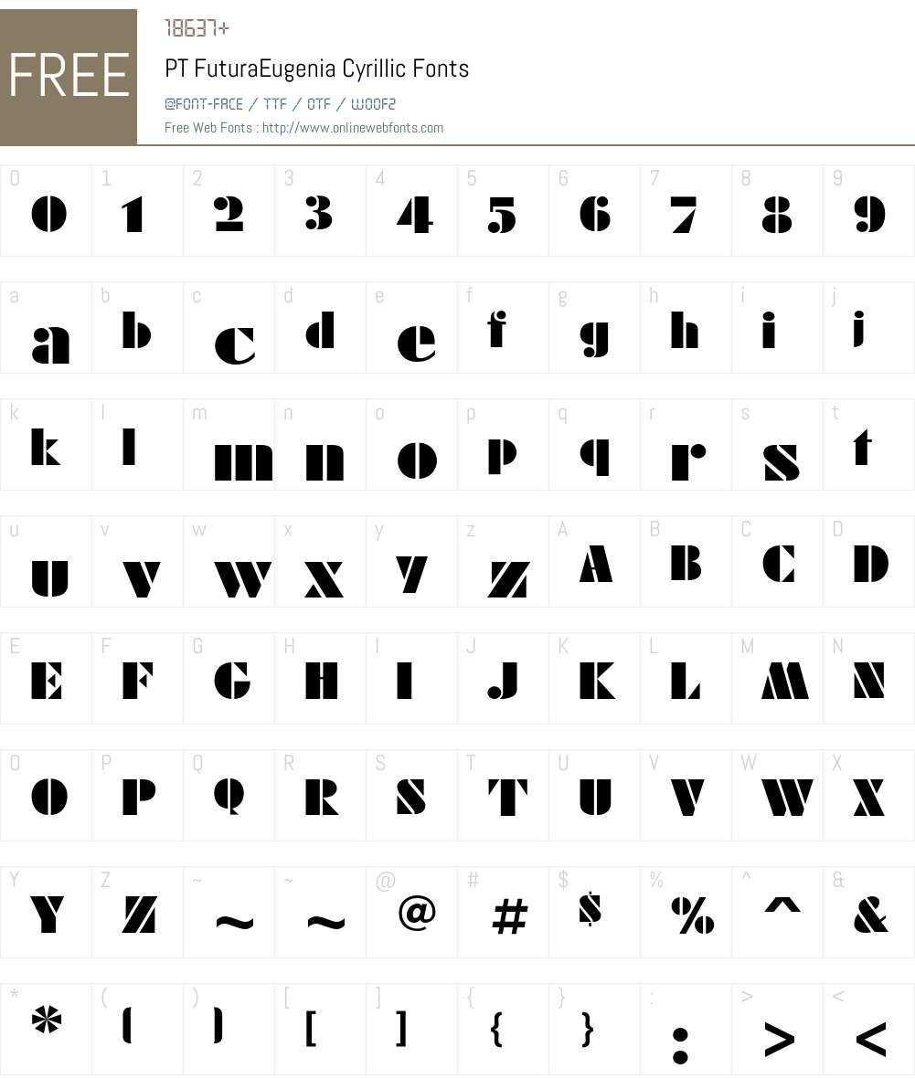 FuturaEugeniaC Font Screenshots