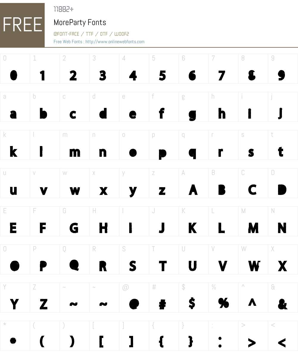 MoreParty Font Screenshots
