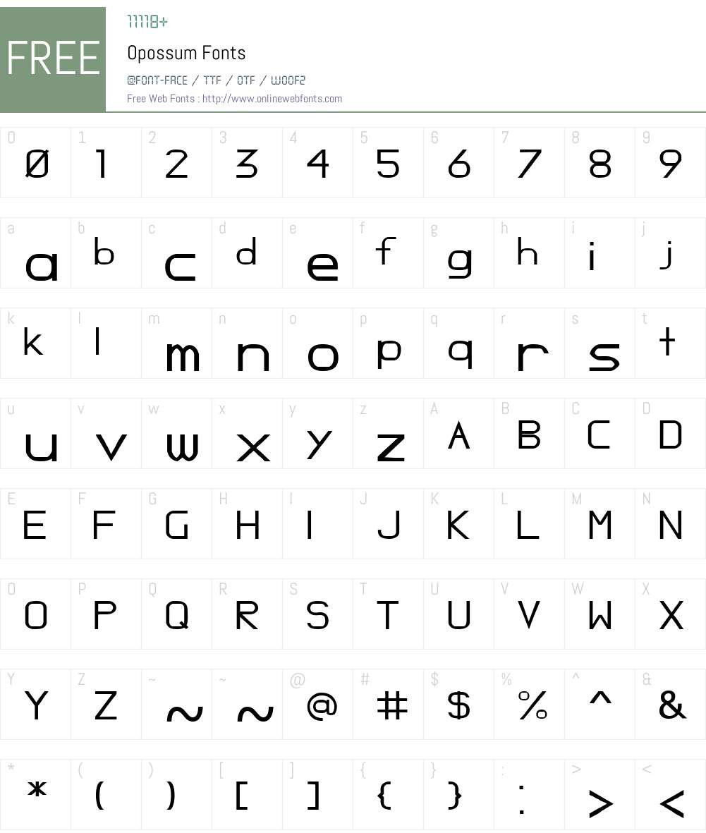 Opossum Font Screenshots