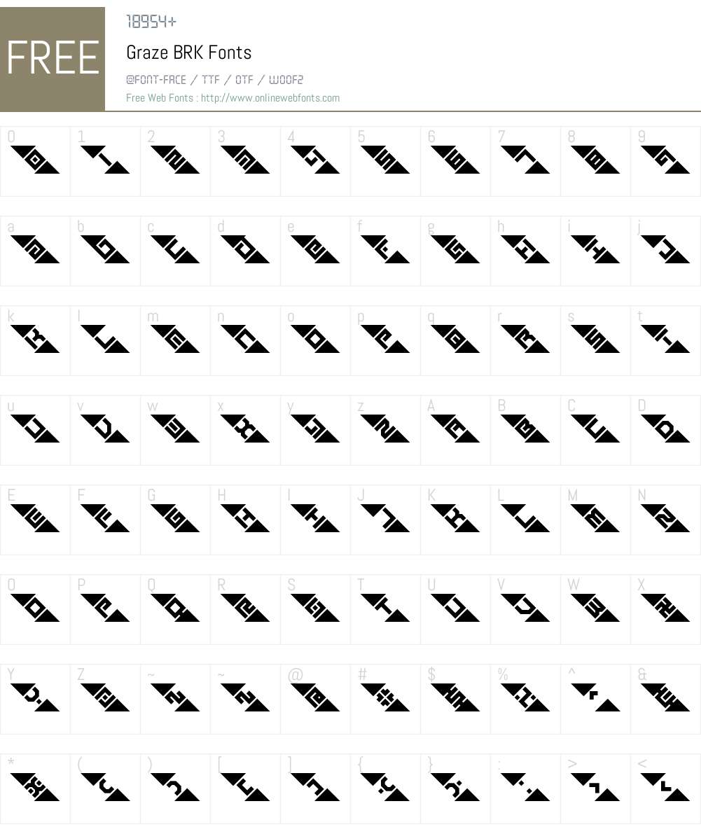 Graze BRK Font Screenshots