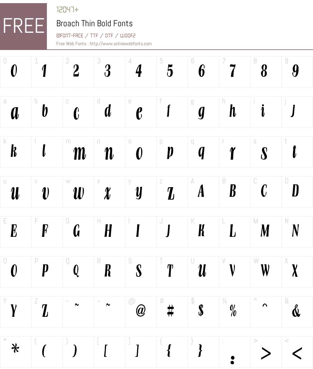 Broach Thin Font Screenshots