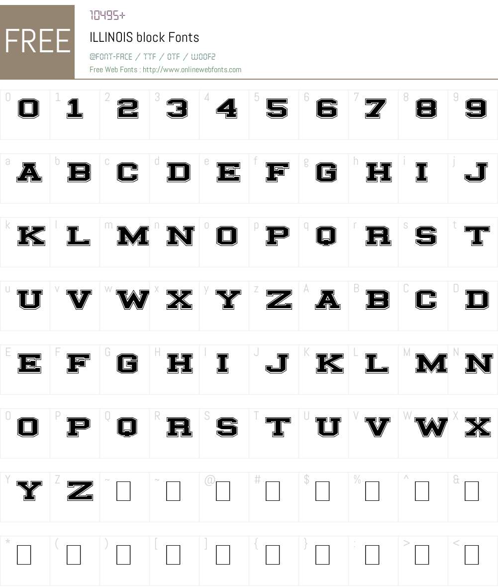 ILLINOIS block Font Screenshots