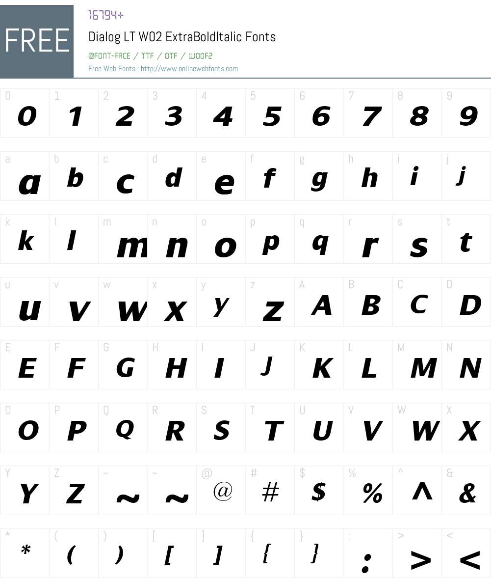 Dialog Font Screenshots