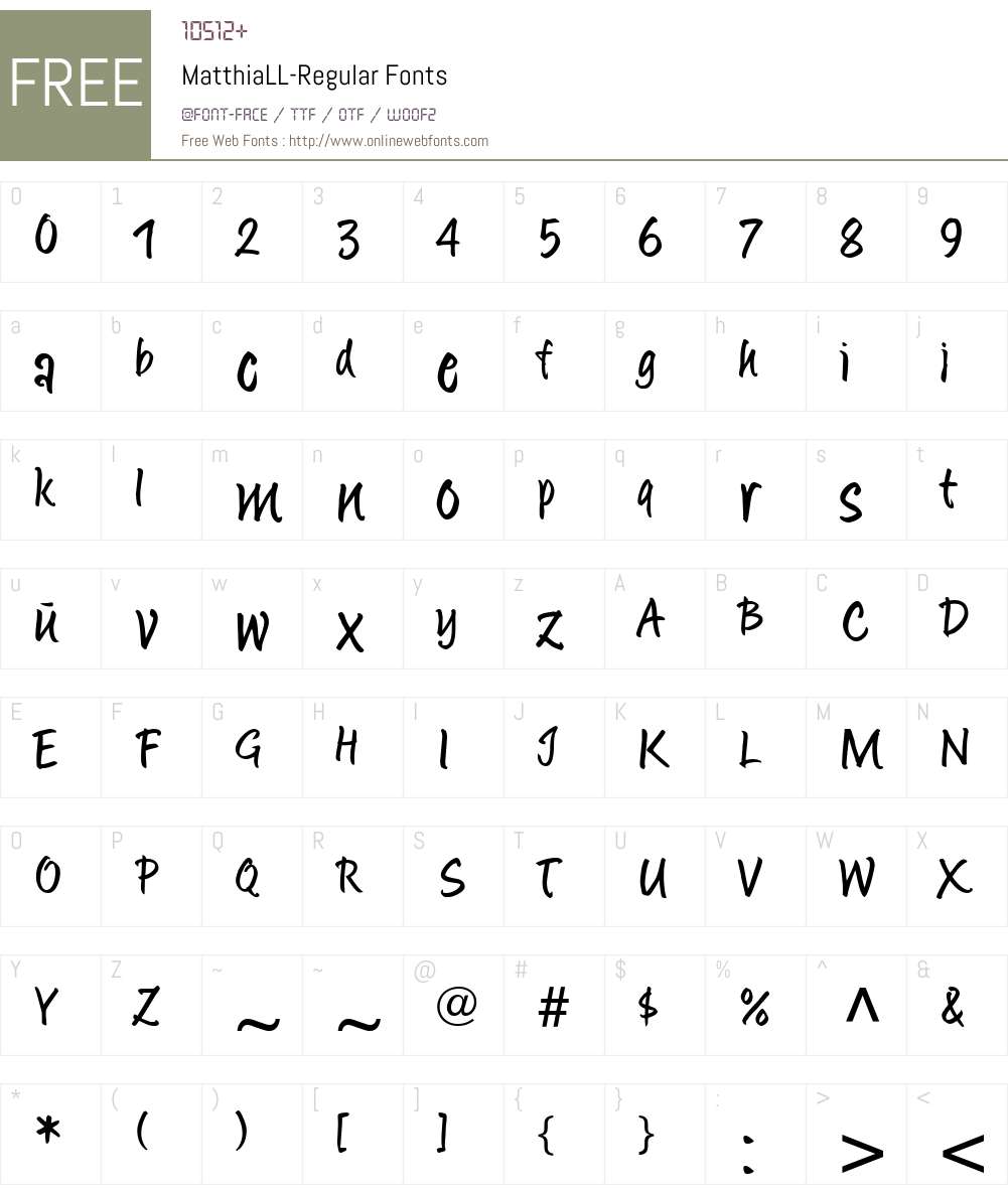 MatthiaLL Font Screenshots