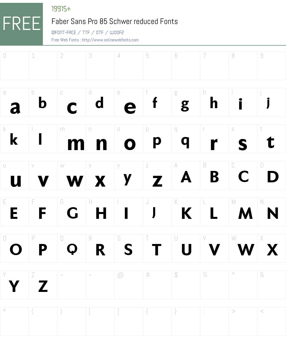 Faber Sans Pro reduced Font Screenshots