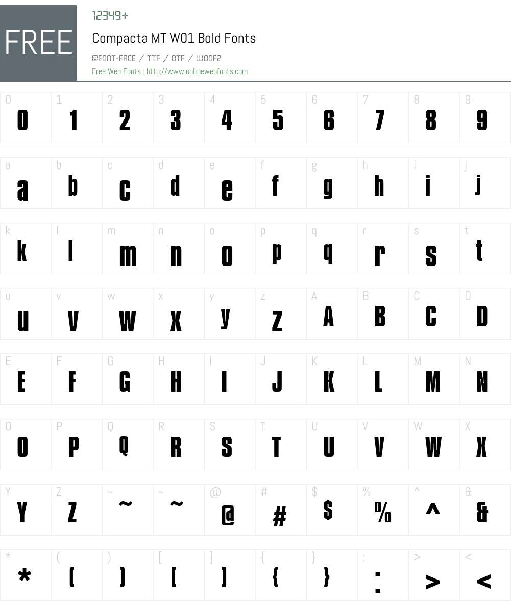CompactaMTW01-Bold Font Screenshots
