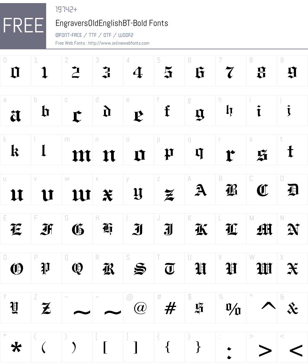 Engravers' Old English Font Screenshots