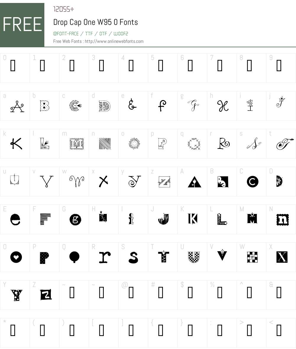 DropCapOneW95-0 Font Screenshots