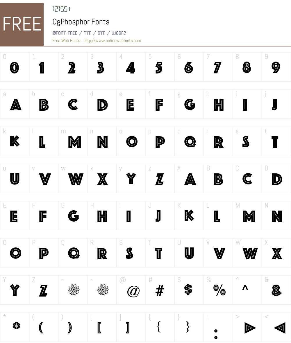 CgPhosphor Font Screenshots