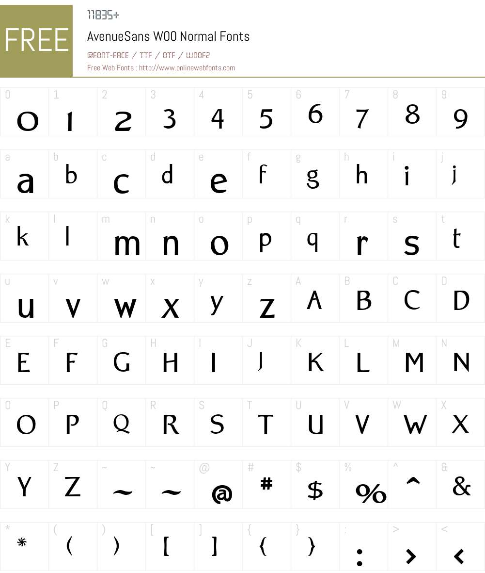 AvenueSans Font Screenshots