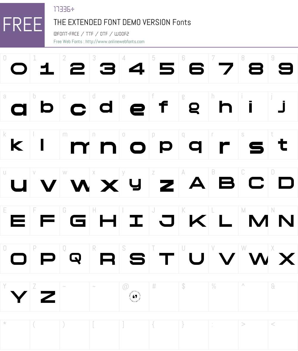 THE EXTENDED FONT (DEMO VERSION) 1.000;hotconv 1.0.109;makeotfexe 2.5. ...