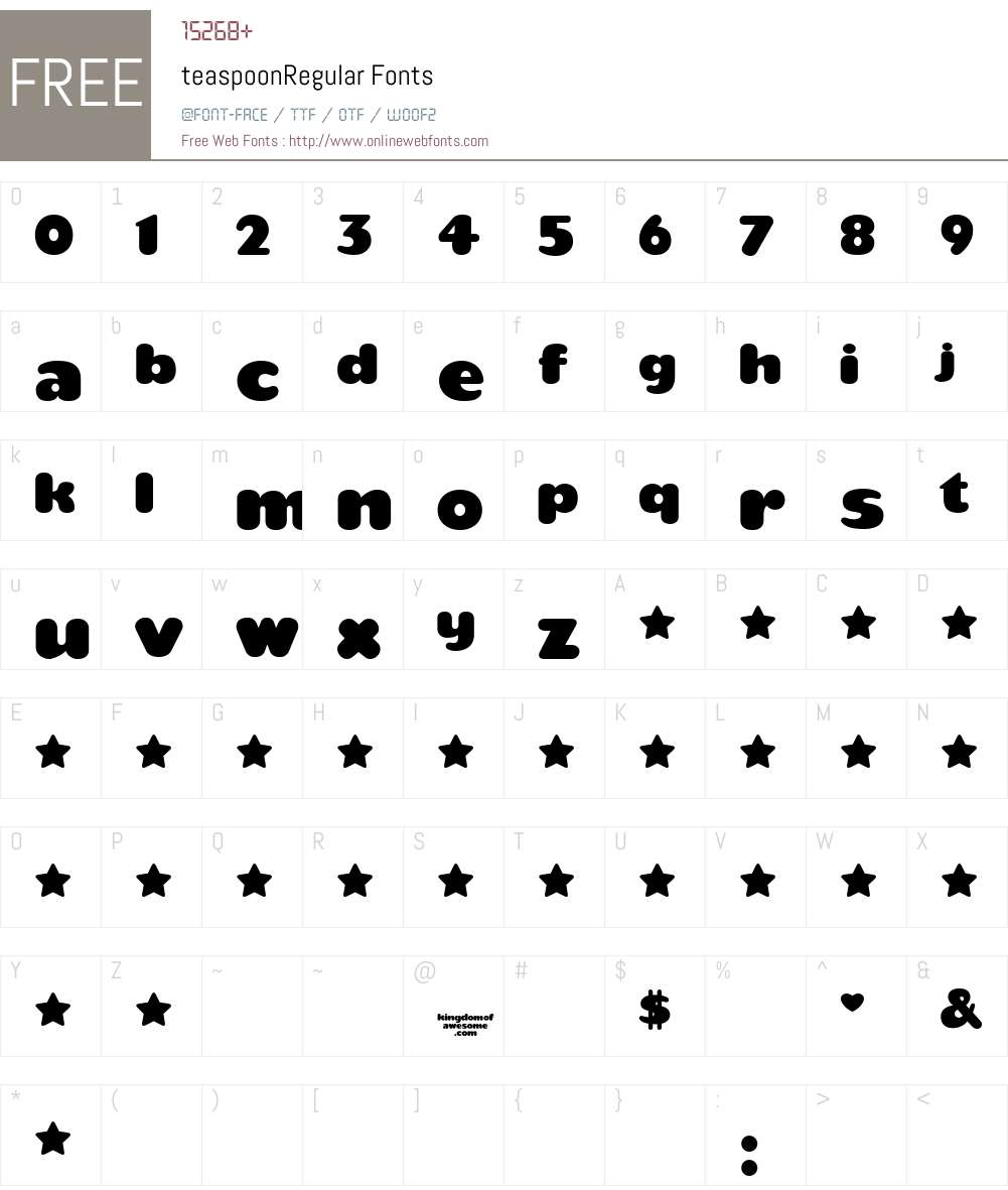 teaspoon Font Screenshots