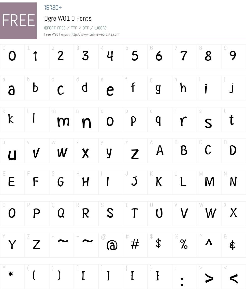 OgreW01-0 Font Screenshots