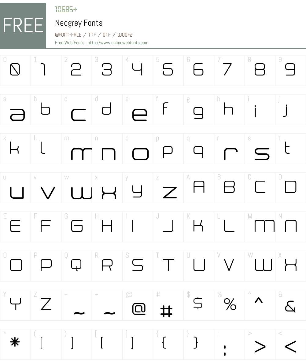 Neogrey Font Screenshots