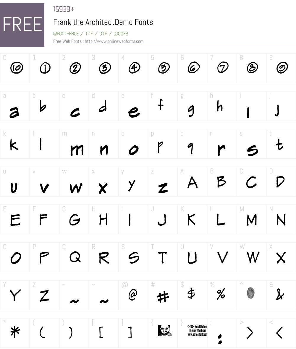 Frank the ArchitectDemo Font Screenshots