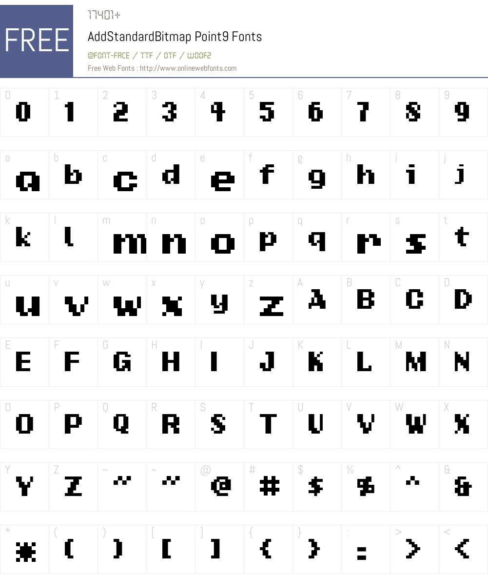 AddStandardBitmap Font Screenshots