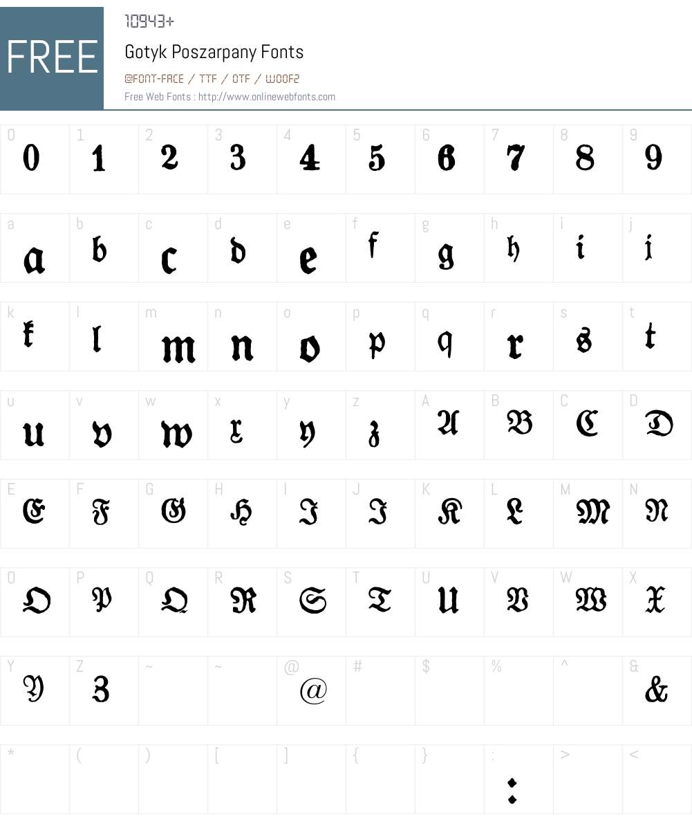 Gotyk Poszarpany Font Screenshots
