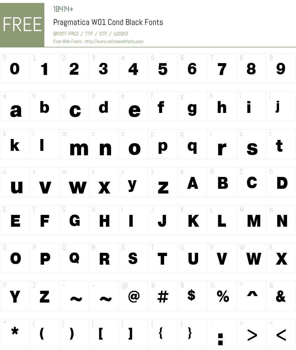 PragmaticaW01-CondBlack Font Screenshots