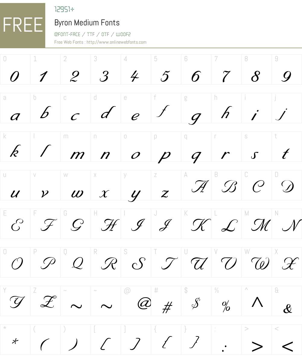 Byron Medium Font Screenshots