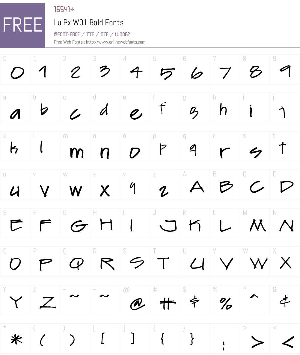 LuPxW01-Bold Font Screenshots