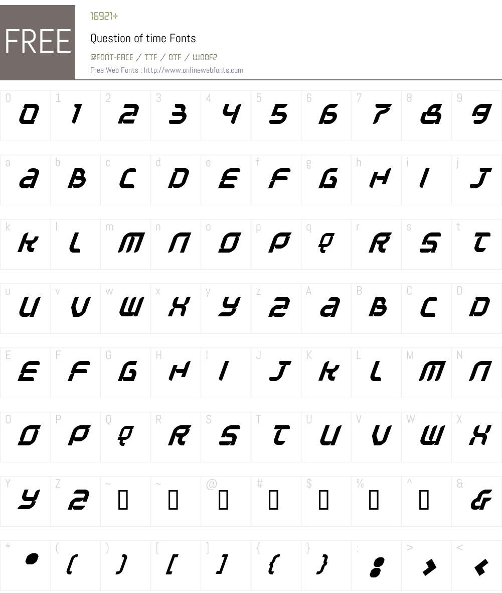 Question of time Font Screenshots
