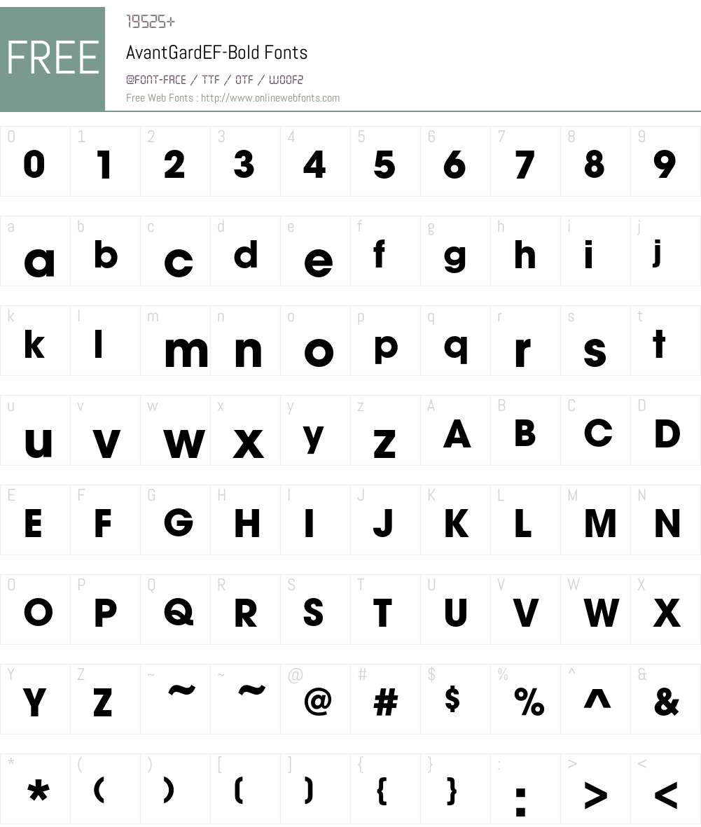 AvantGardEF Font Screenshots