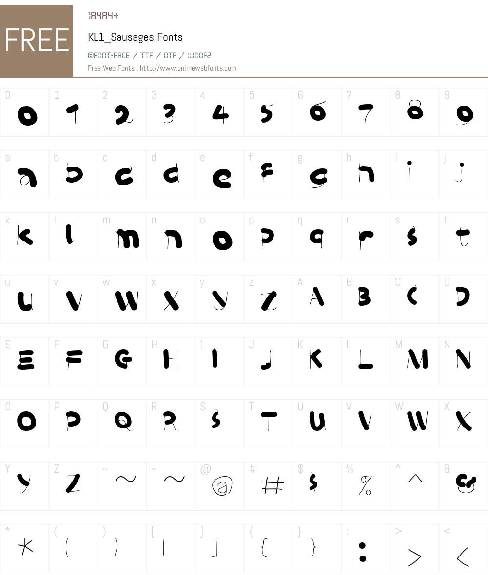 KL1_Sausages Font Screenshots