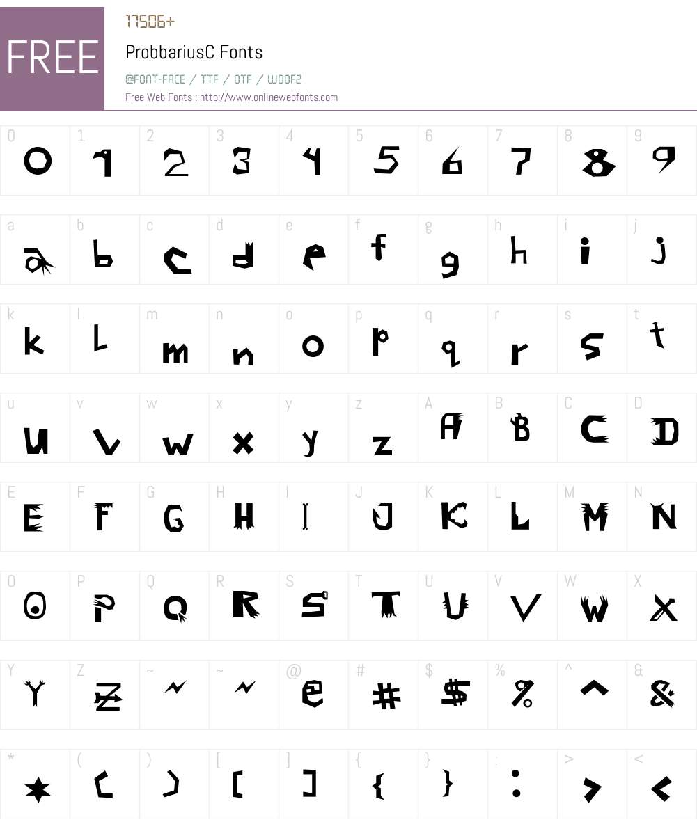 ProbbariusC Font Screenshots