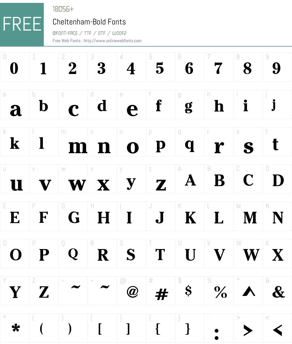 Cheltenham Font Screenshots
