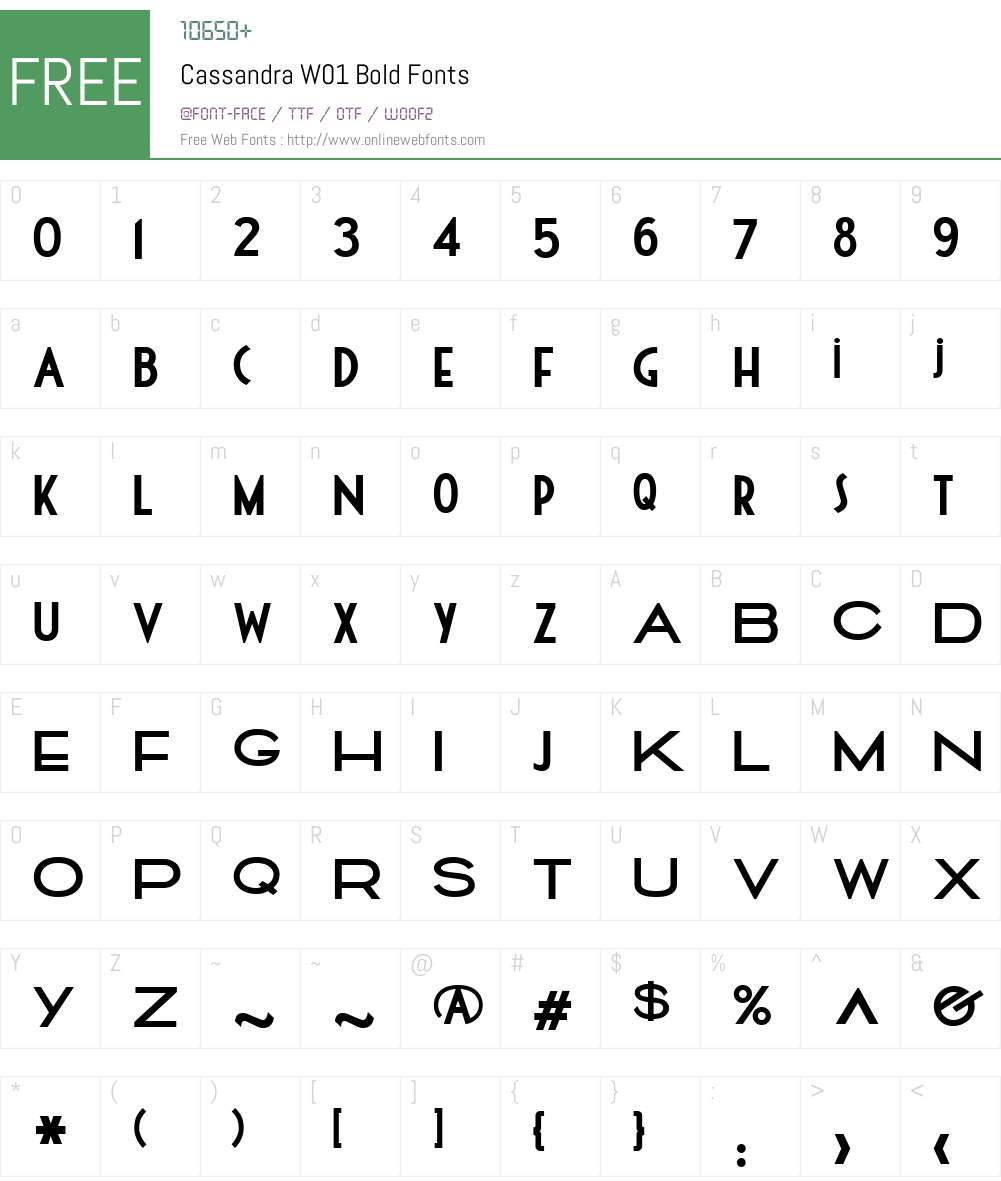 CassandraW01-Bold Font Screenshots
