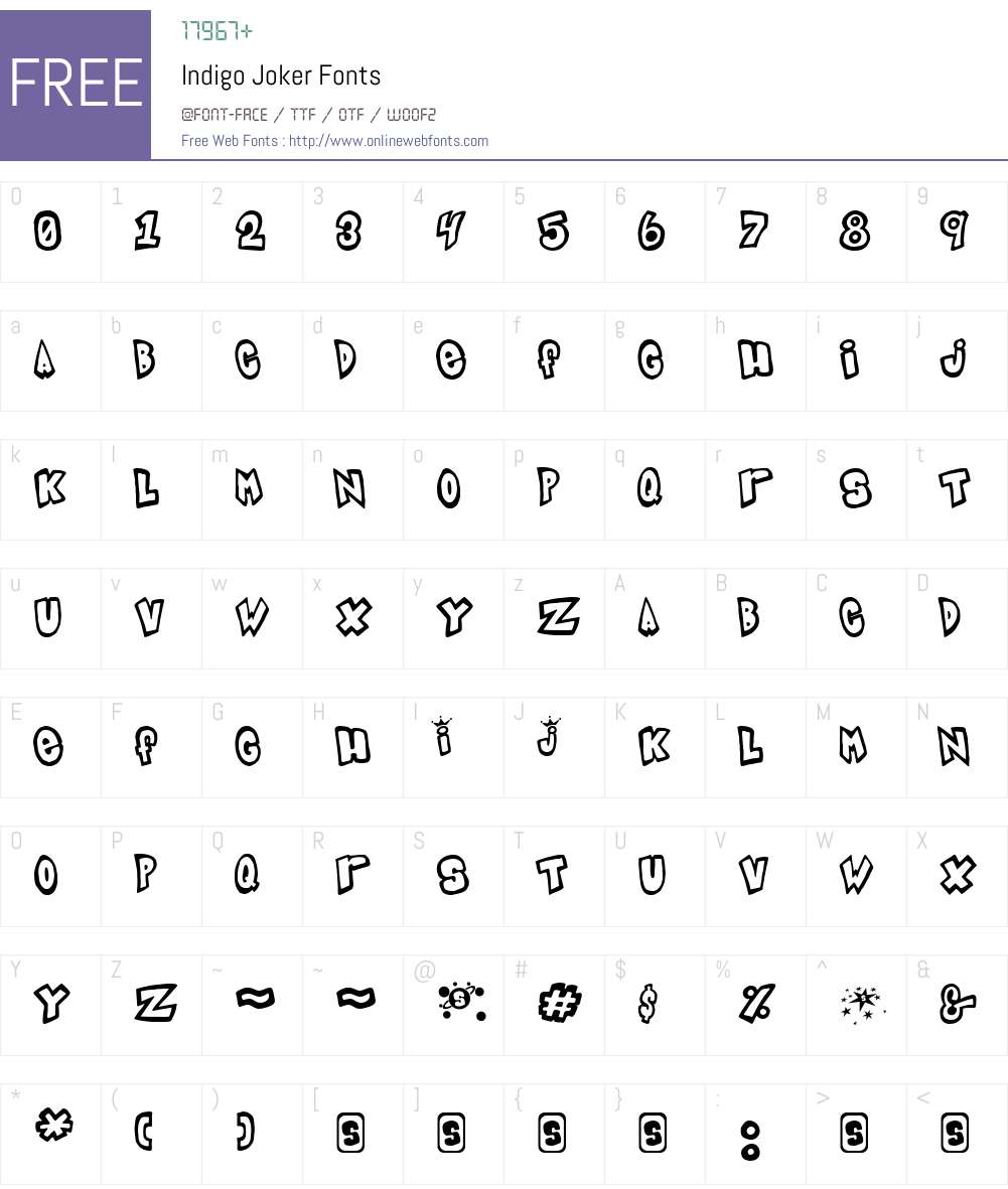 Indigo Joker Font Screenshots