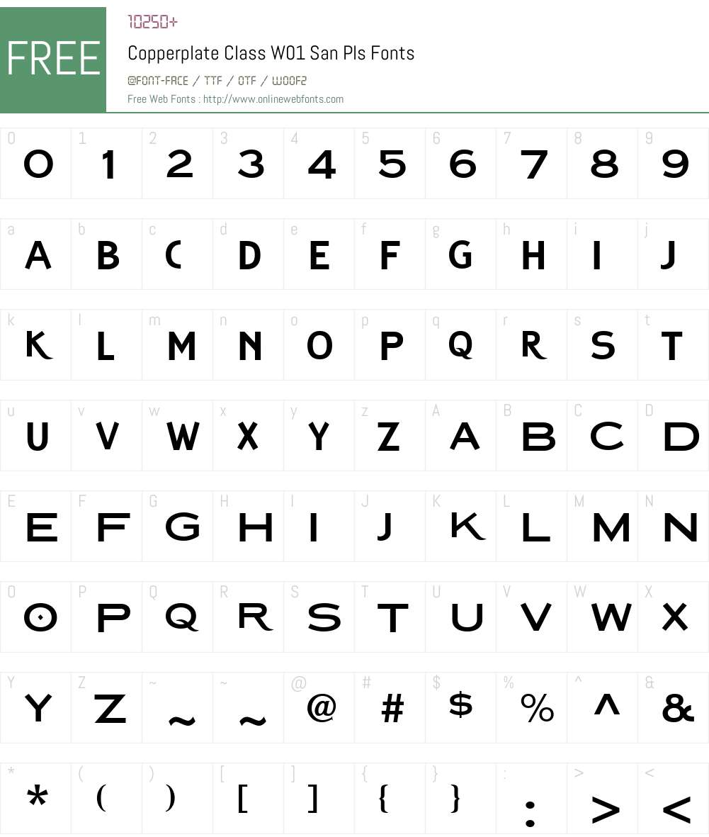 CopperplateClassW01-SanPls Font Screenshots