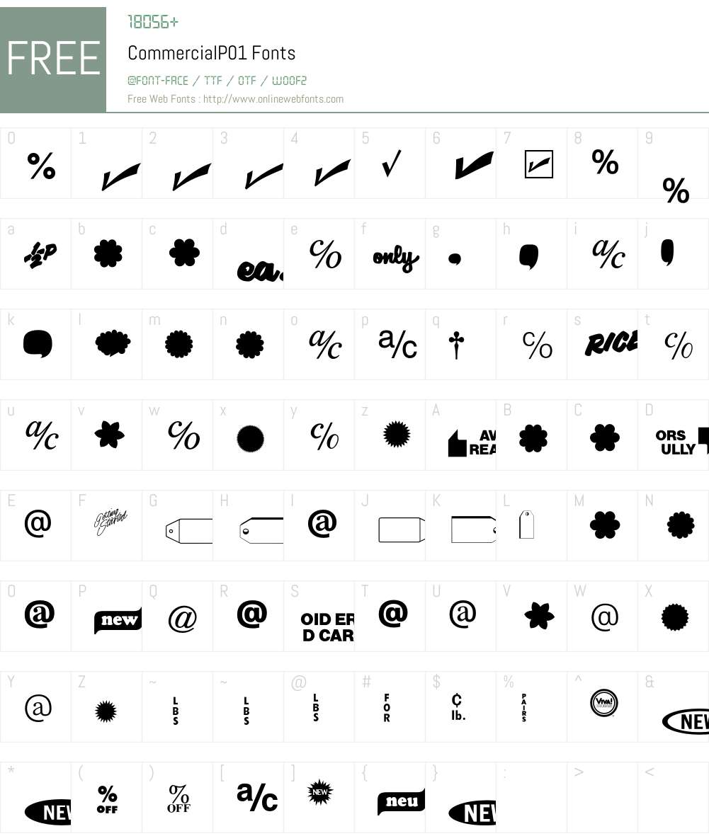 Commercial Font Screenshots