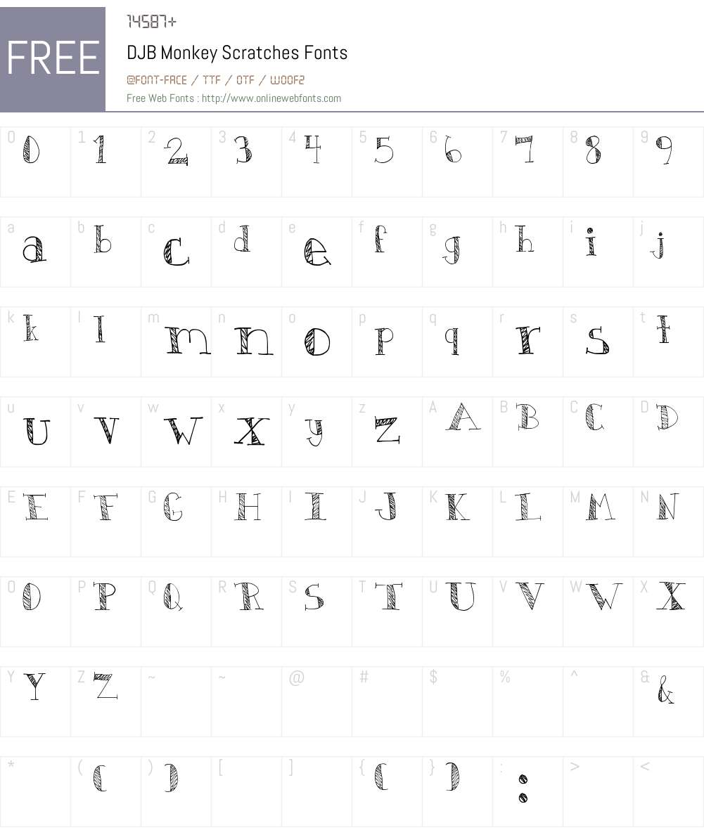 DJB Monkey Scratches Font Screenshots