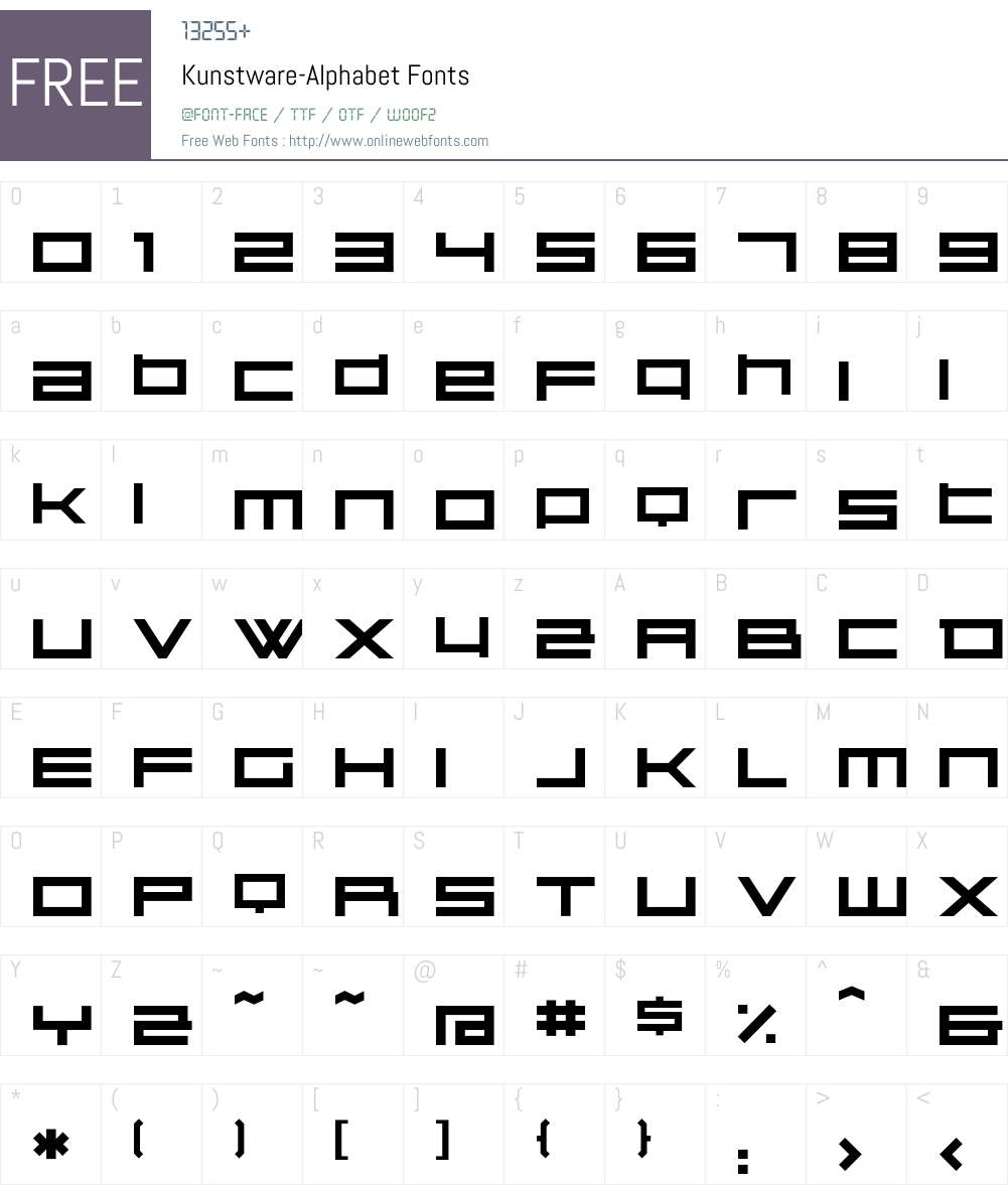 Kunstware Font Screenshots