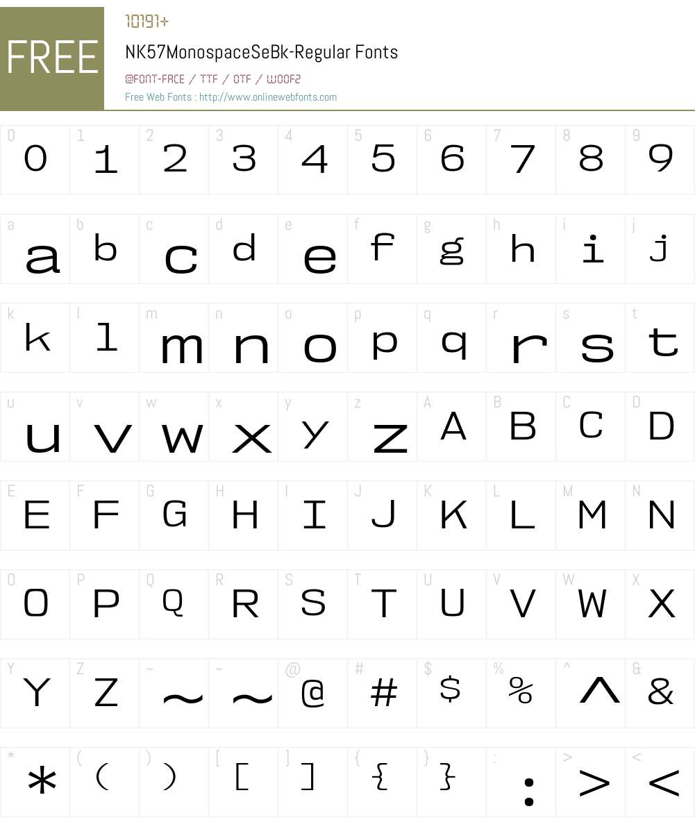 NK57 Monospace Font Screenshots