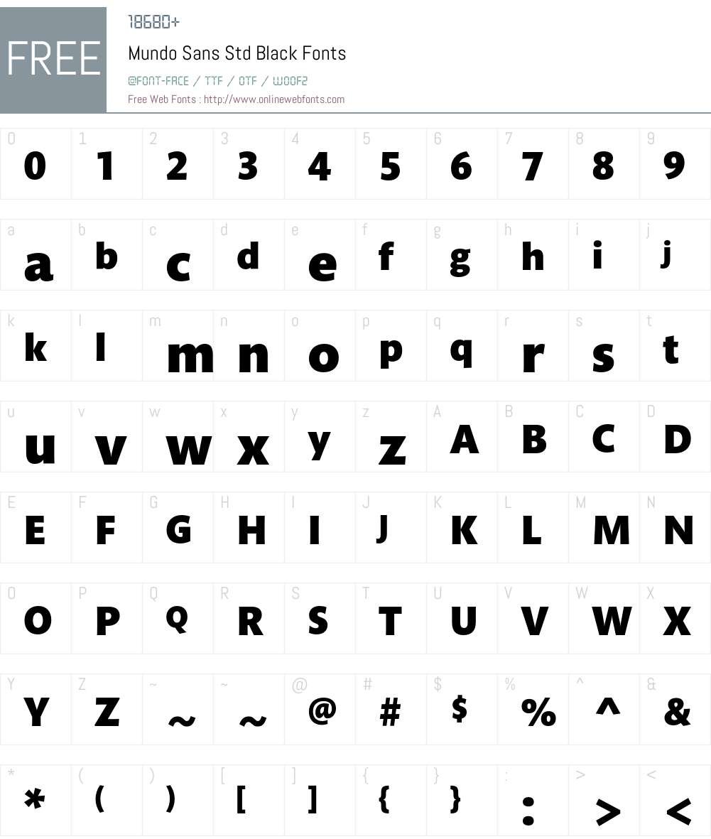 Mundo Sans Std Font Screenshots