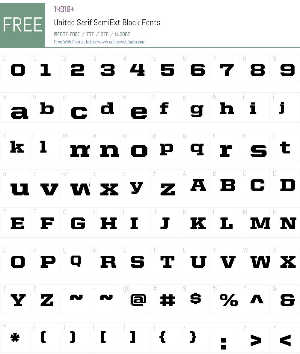 United Serif SemiExt Font Screenshots