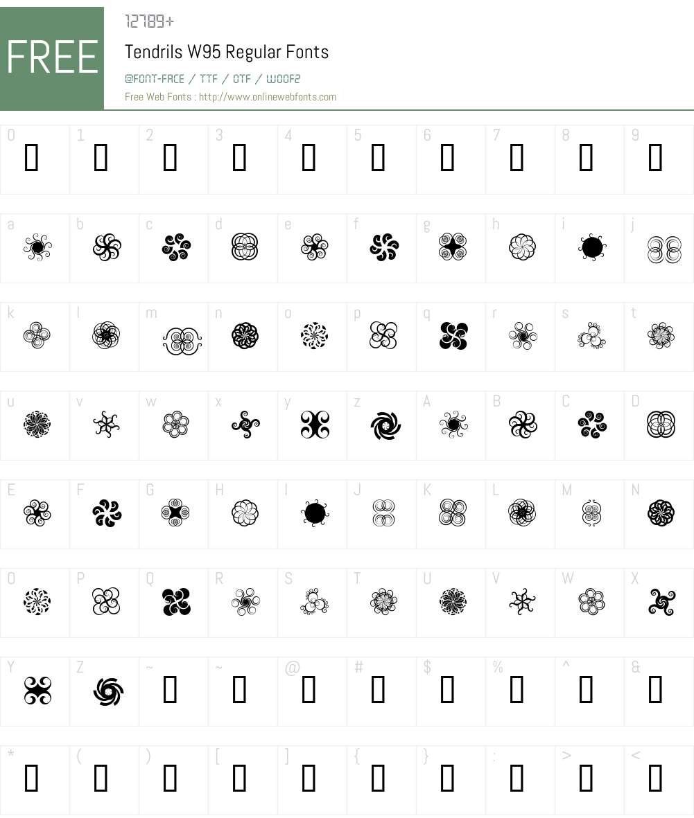 Tendrils Font Screenshots