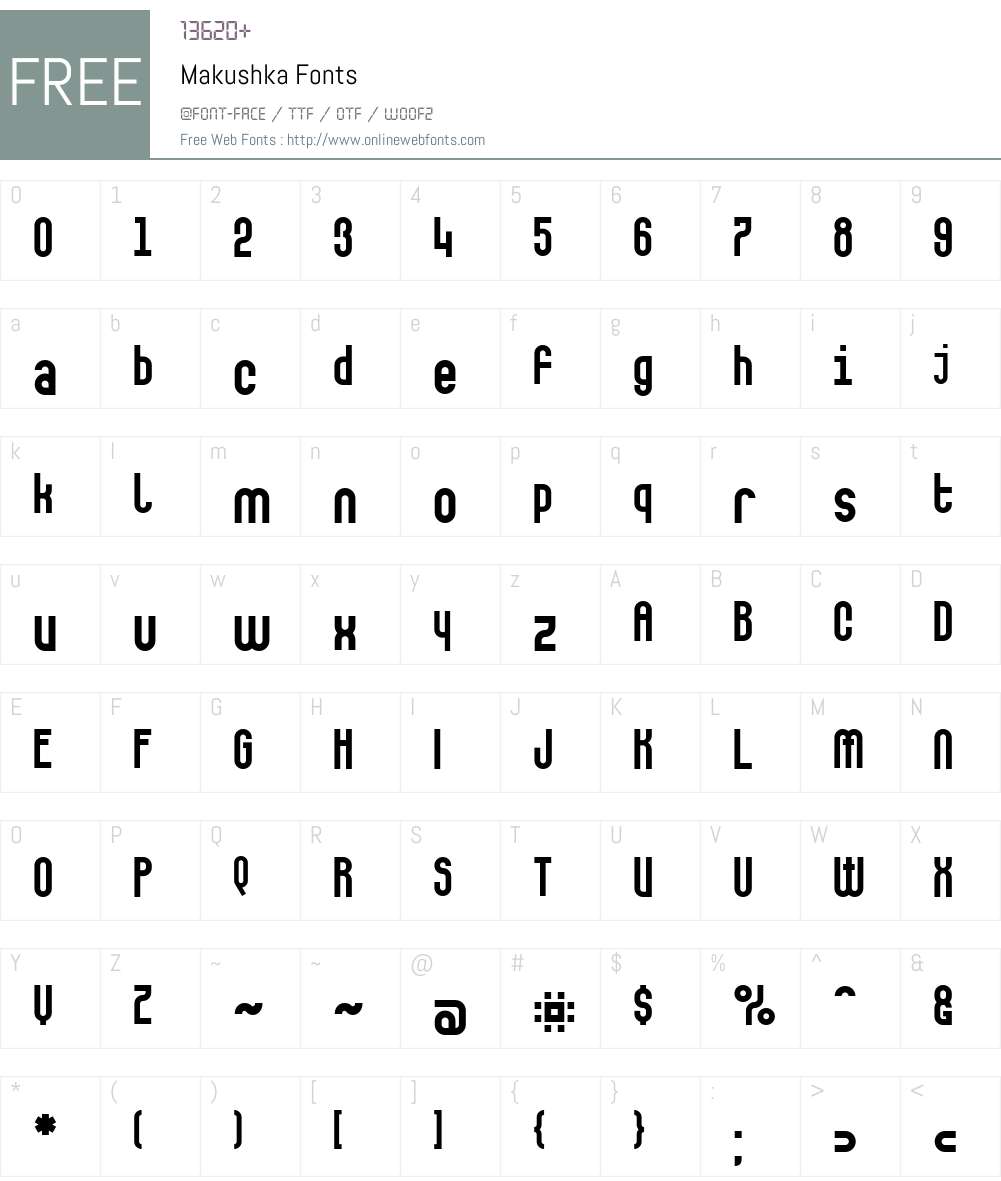 Makushka Font Screenshots
