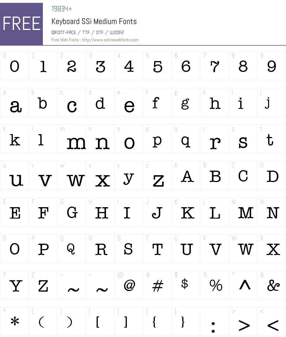 Keyboard SSi Font Screenshots