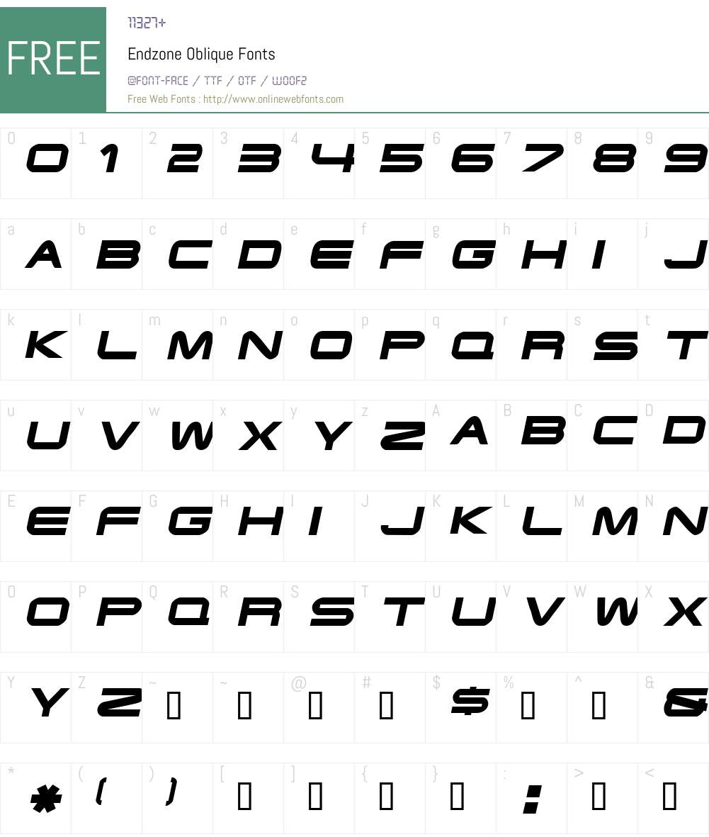 Endzone Font Screenshots