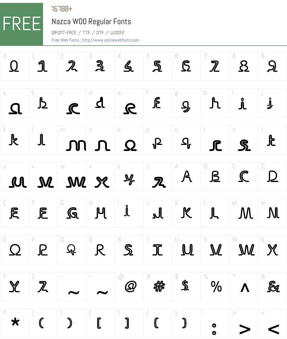 NazcaW00-Regular Font Screenshots